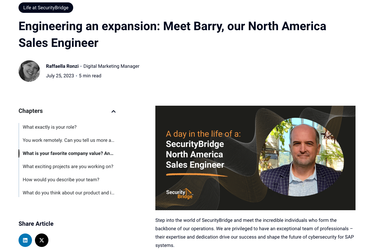 Employer branding content example