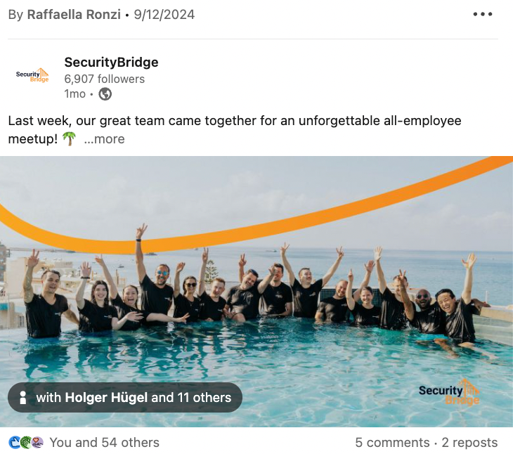 Employer branding content example